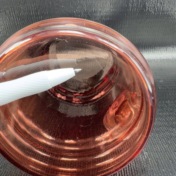 TARNOWIEC Poland Large Ruby Red Glass Beer Stein Jug With Clear Handle Vase VTG - Picture 6 of 15